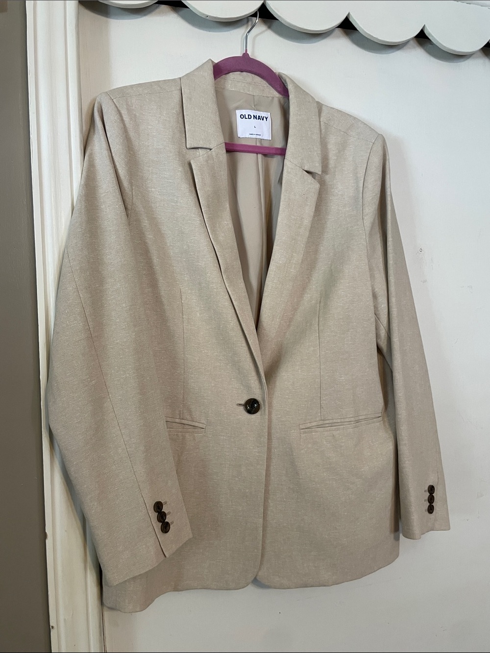 Old Navy Beige Single-Button Women's Blazer